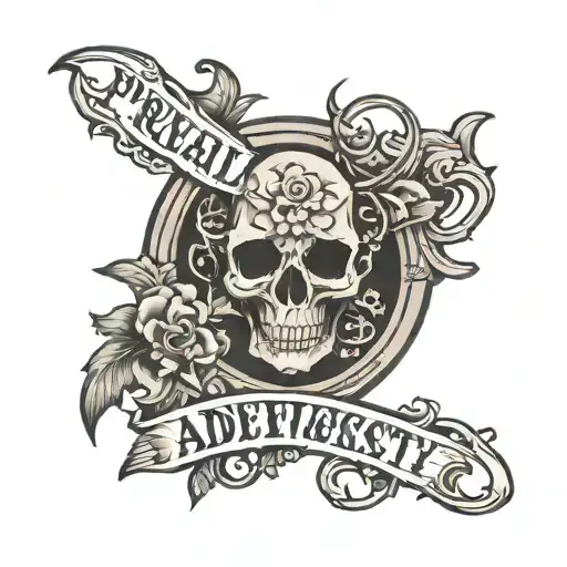 Shadowed font  that says "Prevail Through Adversity" tattoo design idea