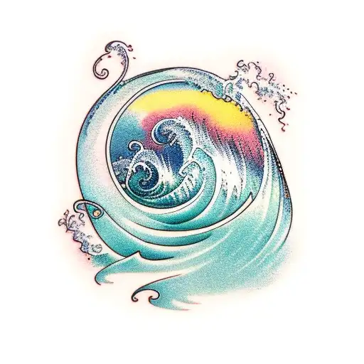 Ocean Wave tattoo design idea