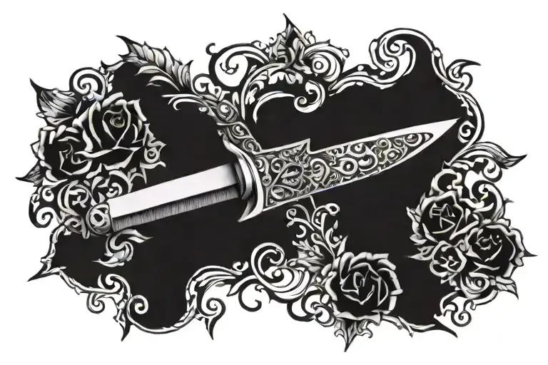 stilleto dagger ultra tattoo design idea