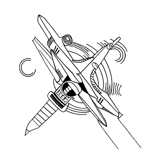 citation et avion derière le bras  tattoo design idea