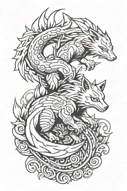 Naruto nine tailed fox  tattoo design idea