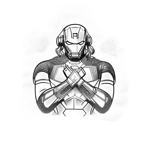 The Avengers of marvel comics in various poses tattoo design idea