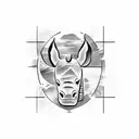  Cyprus country outline with a rhino horn in it  tattoo design idea