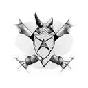  Cyprus country outline with a rhino horn in it  tattoo design idea