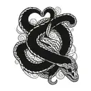 serpiente vertical tattoo flash design tattoo design idea