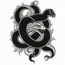 serpiente vertical tattoo flash design tattoo design idea