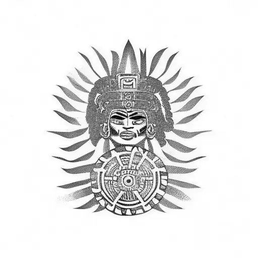 aztec warriors women's  tattoo design idea