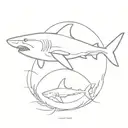 great white shark swimming tattoo design idea