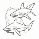 great white shark swimming tattoo design idea