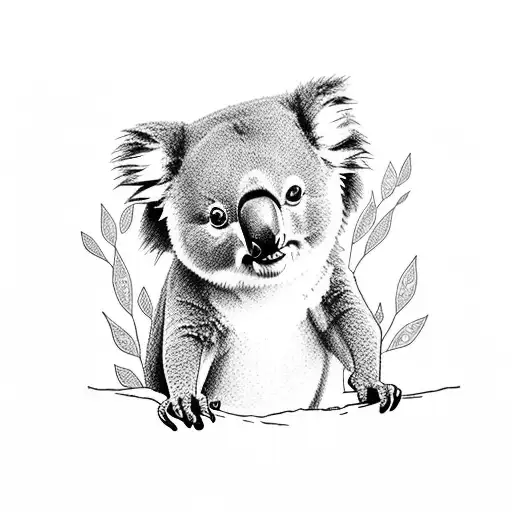 cartoon koala tattoo design idea