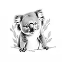 cartoon koala tattoo design idea