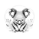 cartoon koala tattoo design idea