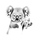 cartoon koala tattoo design idea