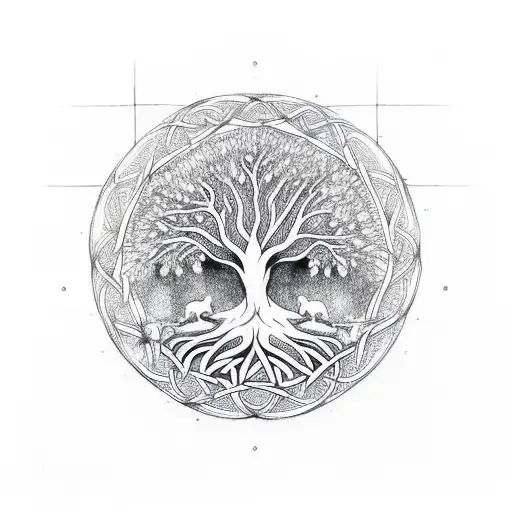 Celtic tree of life tattoo design idea