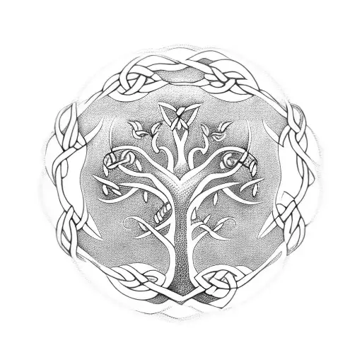 Celtic tree of life tattoo design idea