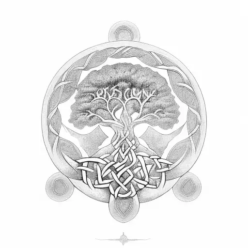 Celtic tree of life tattoo design idea