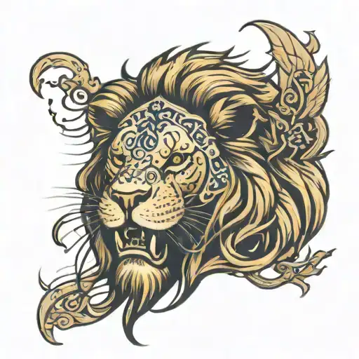 Lion's face with a phrase that says I've always been a dreamer and that's what keeps me alive tattoo design idea