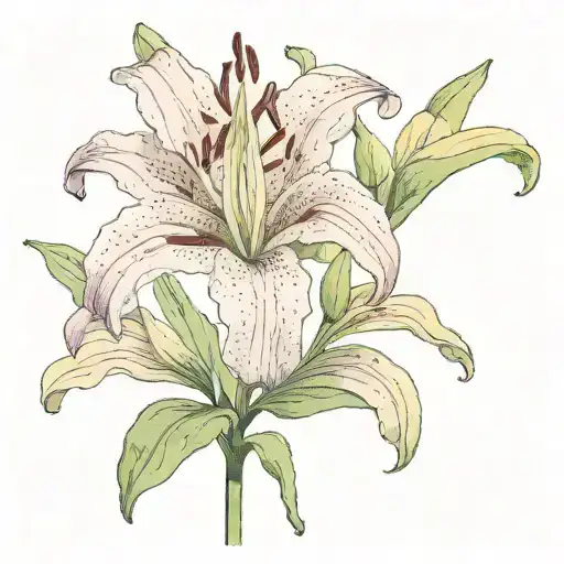 A pale burgundy lily but elegant script tattoo design idea