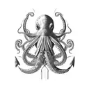 Anchor octopus tattoo design idea