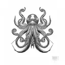 Anchor octopus tattoo design idea