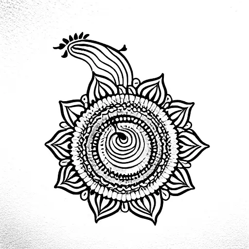 Indian classical music tattoo design idea