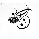 Indian classical music tattoo design idea