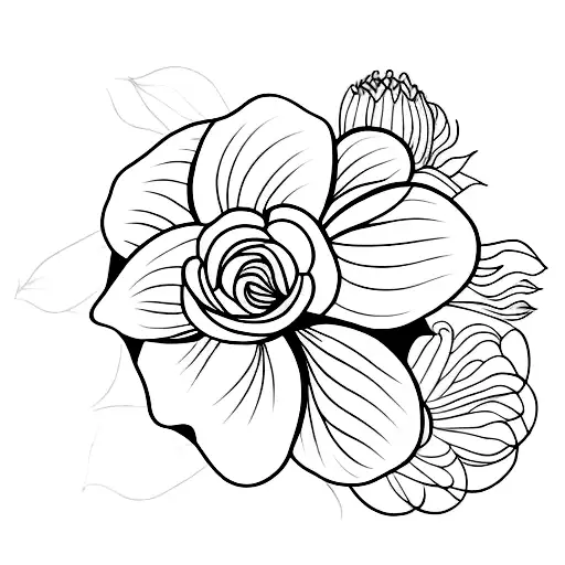 A minimalist tattoo of a flower blooming from a lash curler tattoo design idea