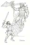 david and goliath tattoo design idea