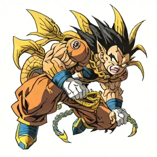 goku super saiyan transformed into a hornet tattoo design idea