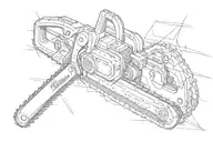 chainsaw cutting tattoo design idea