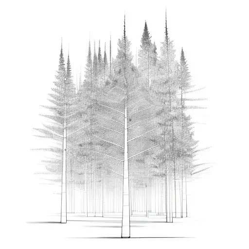 A stock market graph transforming into a forest of trees tattoo design idea