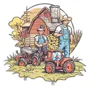 Farming scene tattoo design idea