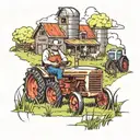 Farming scene tattoo design idea