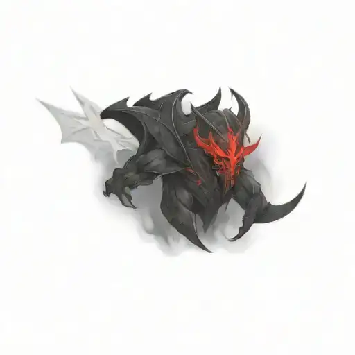 aatrox demon in league of legends tattoo design idea