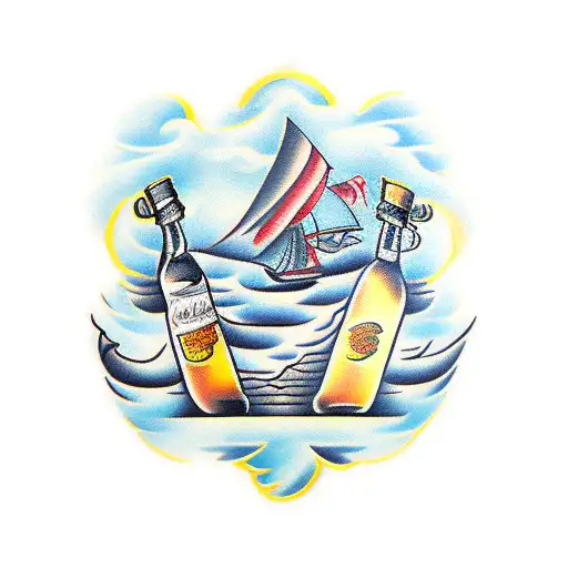 bottle of High Bank Barrel proof whisky tattoo design idea