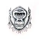 gorilla screaming tattoo design idea