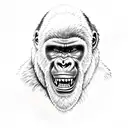 gorilla screaming tattoo design idea