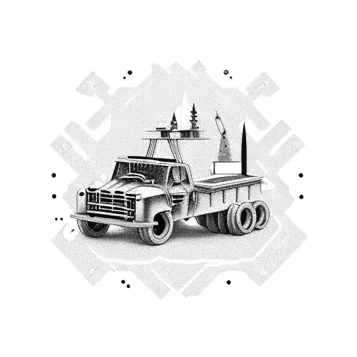 Don't Lose Sight on top  of trucks, welding and money  tattoo design idea