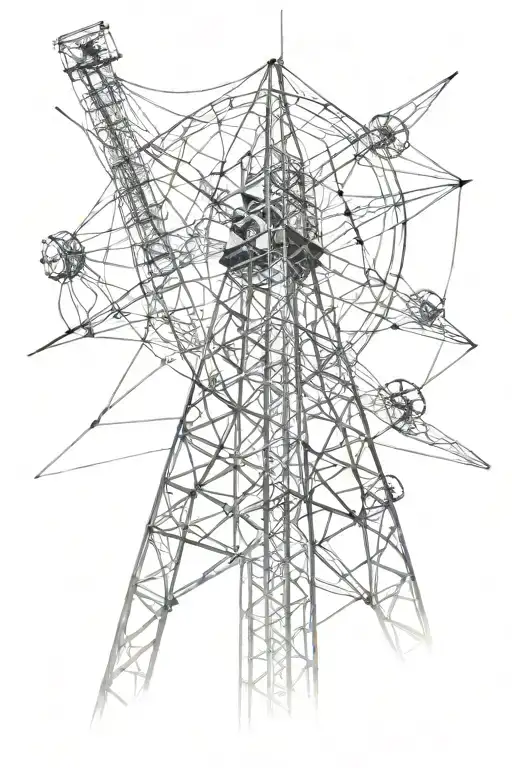 radio tower grandpa tattoo design idea