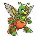 Marvin the Martian with wings surrounded tattoo design idea