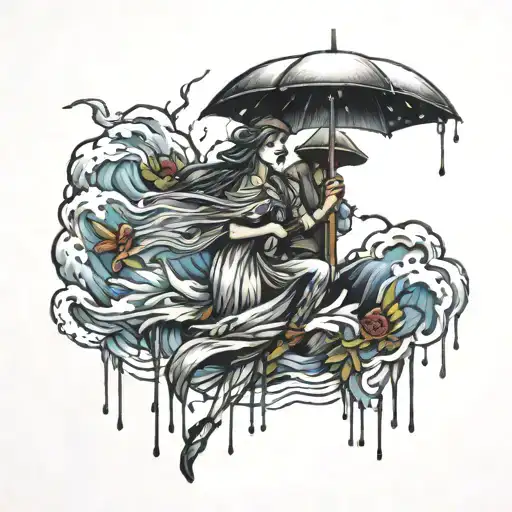 it's not about waiting for the storm to pass it's about dancing in the rain tattoo design idea