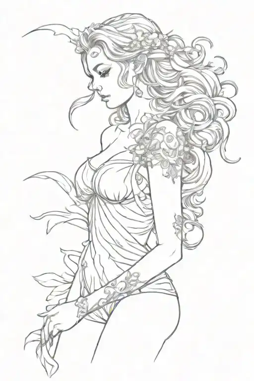full body Aphrodite realistic sexy girl shoulder tattoo tattoo design idea