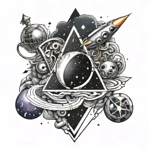 Galactic combined with quantum and Libra tattoo design idea