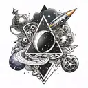 Galactic combined with quantum and Libra tattoo design idea