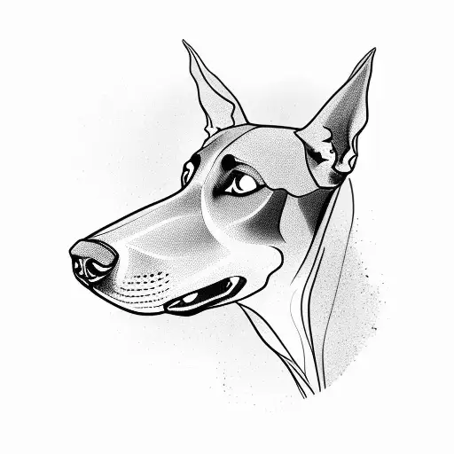three doberman heads tattoo design idea