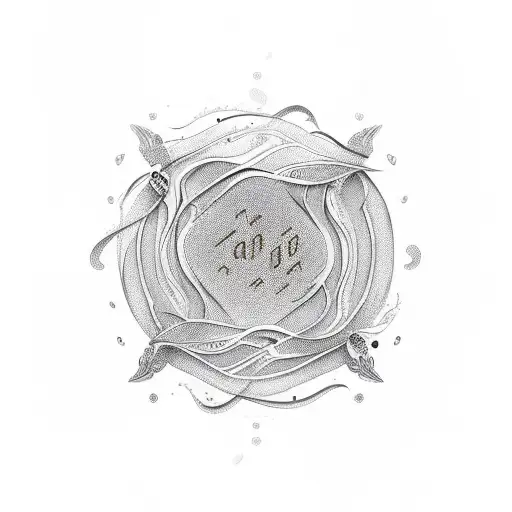 The word 'Tarang' written in a flowing and elegant script, surrounded by delicate waves tattoo design idea