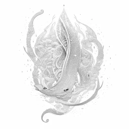 The word 'Tarang' written in a flowing and elegant script, surrounded by delicate waves tattoo design idea