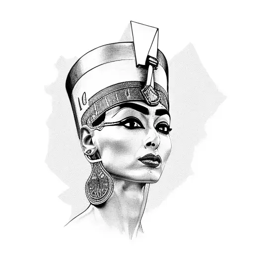 nefertiti flames tattoo design idea