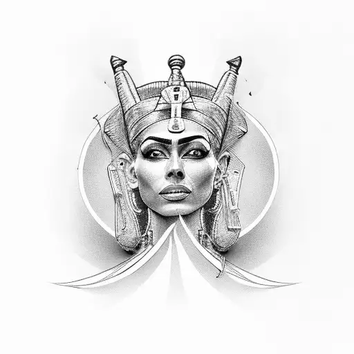 nefertiti bad  tattoo design idea
