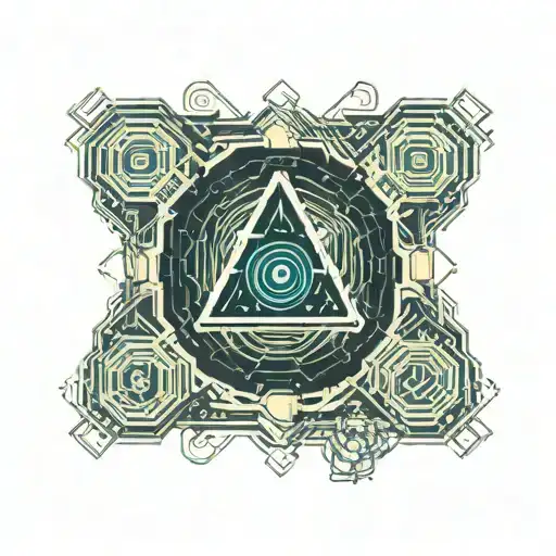 chip space surrounded tattoo design idea